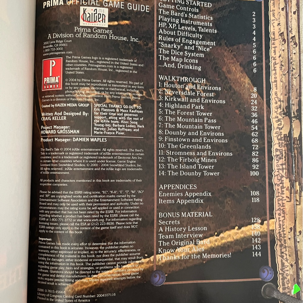 The Bard's Tale Prima Official Strategy Game Guide PS2 - Picture 6 of 10